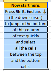 Excel Selecting Shift Down Range