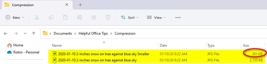 Smaller Size for Smaller Image in File Explorer